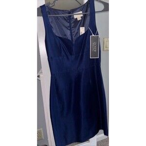 J.CREW Women's Navy Blue Sleeveless Dress Size 00 Zip Back NWT